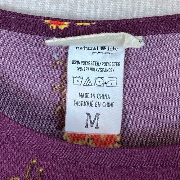 Natural Life Womens Boho Floral Mini T Shirt Dress Size M Tunic Top Short Sleeve - Picture 4 of 8